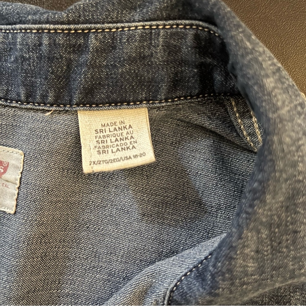 Levi's Blue Denim Long Sleeve Dress and/or Light Weight Coat in 2X - Picture 9 of 10